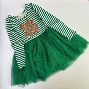 Btween Striped Green Tutu Dress 2T